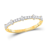 10kt Yellow Gold Womens Round Diamond 5-Stone Stackable Band Ring 1/4 Cttw