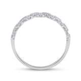 14kt White Gold Womens Round Diamond Stackable Band Ring 1/6 Cttw
