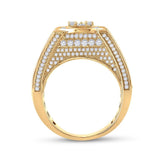 14kt Yellow Gold Mens Baguette Diamond Circle Cluster Ring 2-3/8 Cttw