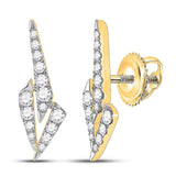 14kt Yellow Gold Womens Round Diamond Fashion Earrings 1/2 Cttw