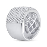 14kt White Gold Womens Round Diamond Pave Band Ring 2-1/4 Cttw