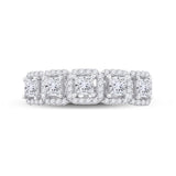 14kt White Gold Womens Princess Diamond 5-Stone Anniversary Ring 1 Cttw