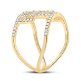 14kt Yellow Gold Womens Round Diamond Fashion Ring 5/8 Cttw