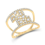 14kt Yellow Gold Womens Round Diamond Fashion Ring 5/8 Cttw