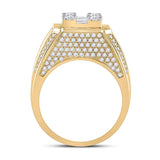 14kt Yellow Gold Mens Baguette Diamond Square Ring 2-7/8 Cttw