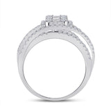 14kt White Gold Womens Baguette Diamond Fashion Ring 1 Cttw