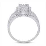 14kt White Gold Womens Baguette Diamond Spiral Fashion Ring 1-/8 Cttw