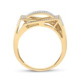 10kt Yellow Gold Mens Round Diamond Domed Fashion Ring 3/4 Cttw