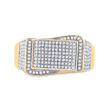 10kt Yellow Gold Mens Round Diamond Fashion Ring 1/2 Cttw