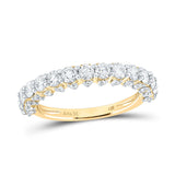 14kt Yellow Gold Womens Round Diamond Single Row Band Ring 1-5/8 Cttw