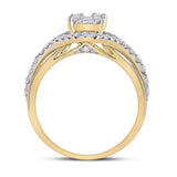 14kt Yellow Gold Womens Baguette Diamond Fashion Ring 3/4 Cttw