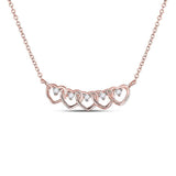 14kt Rose Gold Womens Round Diamond Heart Necklace 1/20 Cttw
