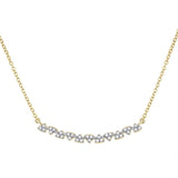 14kt Yellow Gold Womens Round Diamond Curved Bar Necklace 1/6 Cttw