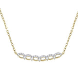 14kt Yellow Gold Womens Round Diamond Bar Necklace 1/3 Cttw