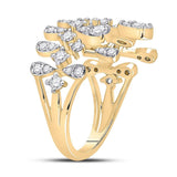 14kt Yellow Gold Womens Round Diamond Fashion Ring /8 Cttw