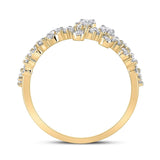 14kt Yellow Gold Womens Round Diamond Fashion Ring /8 Cttw