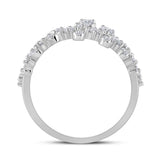 14kt White Gold Womens Round Diamond Fashion Ring /8 Cttw