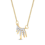 10kt Yellow Gold Womens Round Diamond Fashion Necklace 1/6 Cttw
