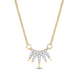 10kt Yellow Gold Womens Round Diamond Fashion Necklace 1/6 Cttw