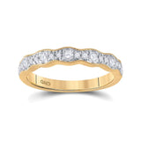 14kt Yellow Gold Womens Round Diamond Band Ring 1/3 Cttw