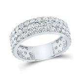 14kt White Gold Womens Round Diamond Pave Band Ring 3 Cttw