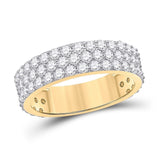 14kt Yellow Gold Mens Round Diamond Pave Band Ring 2-7/8 Cttw