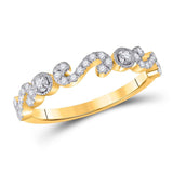 14kt Two-tone Gold Princess Diamond Bridal Wedding Ring Band Set 1 Cttw