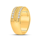 14kt Yellow Gold Mens Round Diamond Wedding Wheat Band Ring 3/4 Cttw