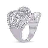 14kt White Gold Womens Round Diamond Fashion Ring 1-3/4 Cttw