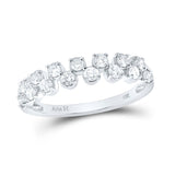 14kt White Gold Womens Round Diamond Stackable Band Ring 1/2 Cttw