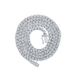 10kt White Gold Mens Round Diamond 20-inch Link Chain Necklace 3-3/4 Cttw