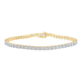 10kt Yellow Gold Mens Round Diamond Link Bracelet 1-7/8 Cttw