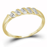 10k Yellow Gold Diamond Marquise-shape Cluster Bridal Wedding Trio Mens Womens Ring Band Set