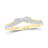 10kt Yellow Gold Womens Round Diamond Stackable Band Ring 1/4 Cttw