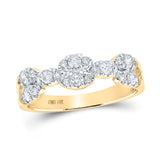 10kt Yellow Gold Womens Round Diamond Band Ring 1/2 Cttw