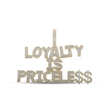 10kt Yellow Gold Mens Round Diamond Loyalty Priceless Charm Pendant 2-7/8 Cttw