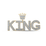 10kt Two-tone Gold Mens Round Diamond King Crown Charm Pendant 3 Cttw