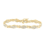 10kt Yellow Gold Womens Baguette Diamond Fashion Bracelet 1 Cttw