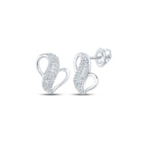 10kt White Gold Womens Baguette Diamond Fashion Earrings 1/5 Cttw