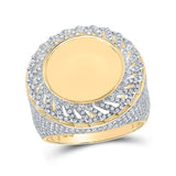 10kt Yellow Gold Mens Round Diamond Circle Ring 1-1/2 Cttw