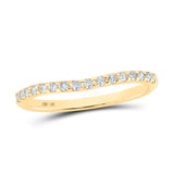 10kt Yellow Gold Womens Round Diamond Curved Band Ring 1/6 Cttw