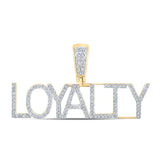 10kt Yellow Gold Mens Round Diamond Loyalty Charm Pendant 1/3 Cttw