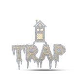 10kt Yellow Gold Mens Baguette Diamond Trap House Drip Charm Pendant 8 Cttw
