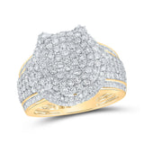 10kt Yellow Gold Mens Baguette Diamond Cluster Ring 3-7/8 Cttw
