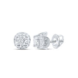 10kt White Gold Womens Round Diamond Solitaire Earrings 5/8 Cttw