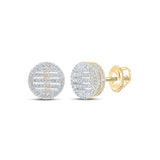 10kt Yellow Gold Womens Round Diamond Circle Earrings 3/4 Cttw