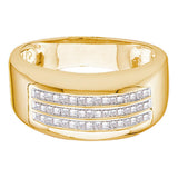 14kt Yellow Gold Mens Princess Diamond Wedding Anniversary Band Ring 1/2 Cttw