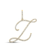 10kt Yellow Gold Womens Round Diamond L Initial Letter Pendant 5/8 Cttw