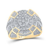 10kt Yellow Gold Mens Round Diamond Cluster Ring 2-3/8 Cttw