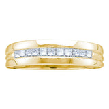 14kt Yellow Gold Mens Princess Diamond Wedding Anniversary Band Ring 1 Cttw